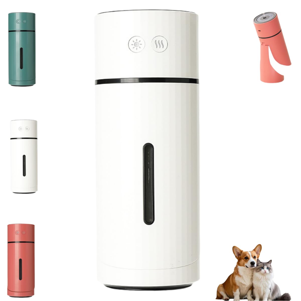 Dog Humidifier, Mini Pet Humidifier, Silent/90° Adjustable Mist, Creates a Moisture-Free Environment for Your Pet