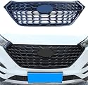 IONZS Auto Front Kühlergrill für Hyundai Tucson 2015 2016 2017 2018,Mesh-Grill für die Stoßstange,Vorne Kapuze Kühlergrill,Mittelnetz Grilles,A/Silver