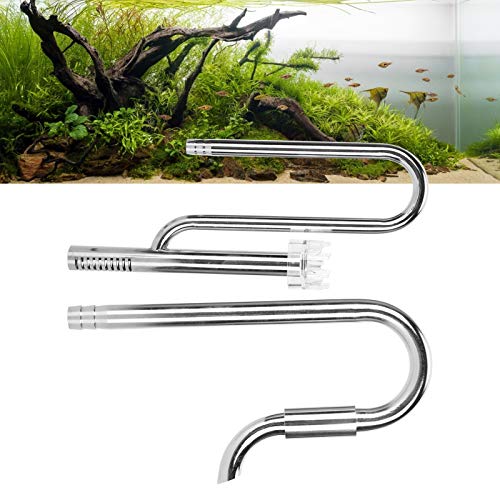 Zerodis 2 Pcs Stainless Steel Pipe Skimmer Aquarium Inflow and Outflow Pipe Set including 3 Accessories and 8 Screw for Water Plant Tank (16 Pipe Skimmer) - Image 3