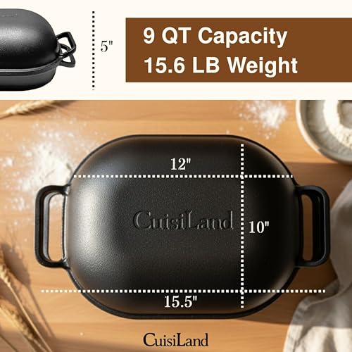 Cuisiland Large Heavy Duty Pre-seasoned Cast Iron Bread & Loaf Pan - A perfect way for baking - Image 4