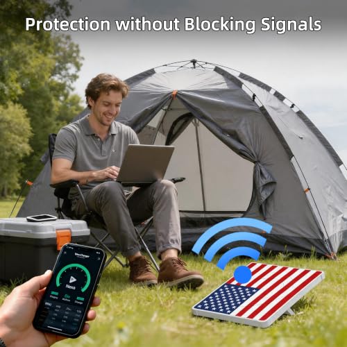 Image of Starlink Mini Protective Cover, Hailproof Liquid Silicone Case, Flag | Waterproof Anti-Scratch Silicone Protective Cover, Starlink Mini Accessory for Roof Mount, Car & RV Camping