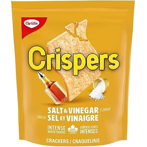 Christie Crispers, Salt & Vinegar Crackers, 145g/5.1 Ounce, Bag, {Imported from Canada} Cover