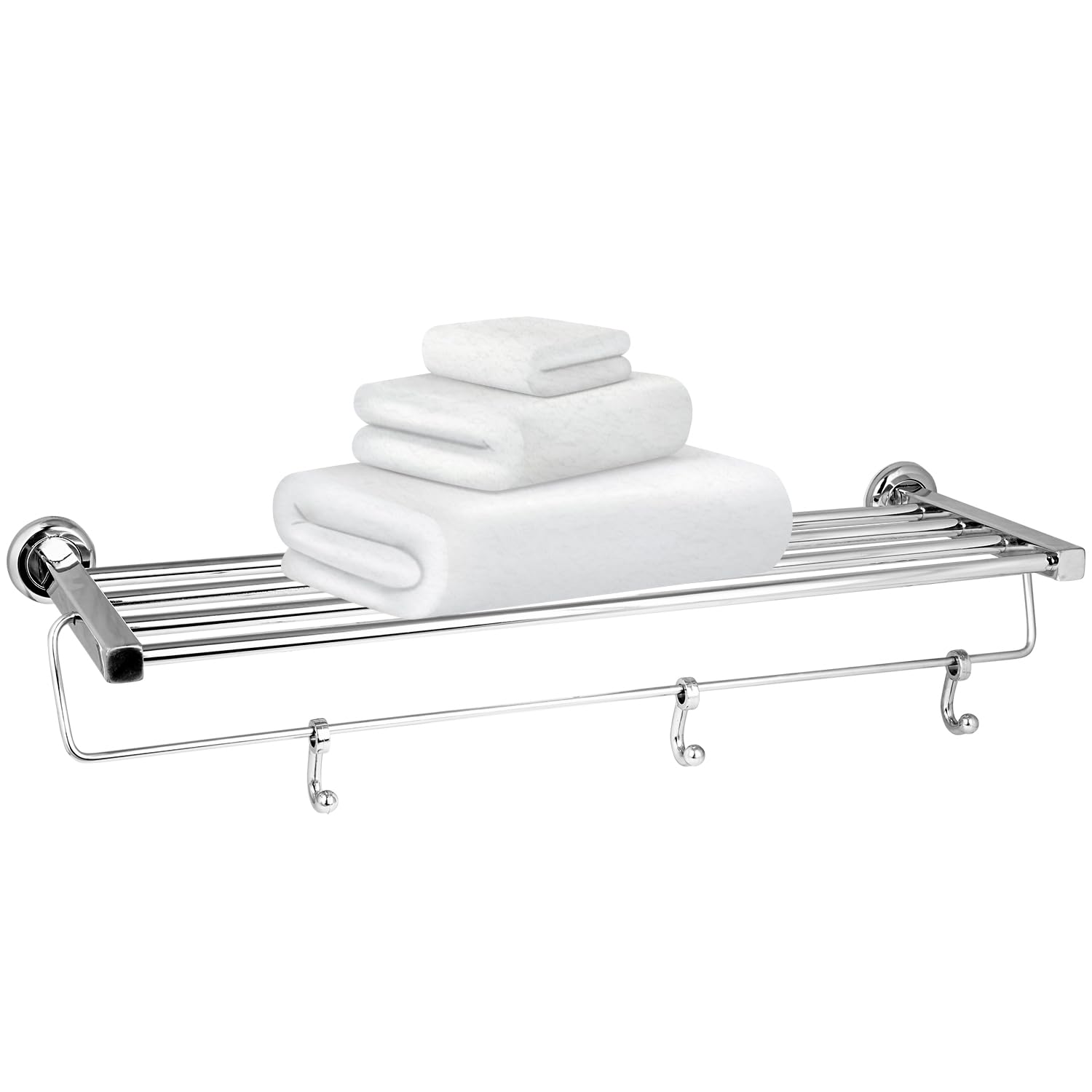 Zureni Stainless Steel Towel Rack Multipurpose Wall Mounted Chrome Finish Hook Hanger Bar Shelf Bathroom Accessories for Kitchen Washroom Wash Basin (Pack of 1, Square Rod) (B0D1VJFGQL) Amazon Price History, Amazon Price Tracker