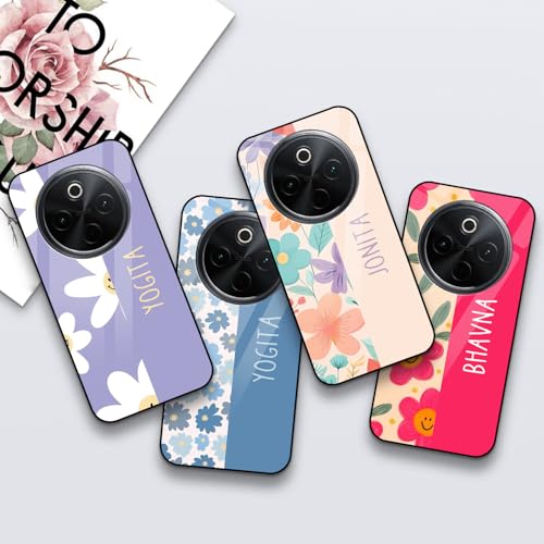 Image of COLORflow Back Cover Compatible with Vivo T4 5G / Y300 Pro 5G / iQOO Z10 5G | Floral Names Color Customized | Shockproof TPU Bumper with Camera Protection Back Cover