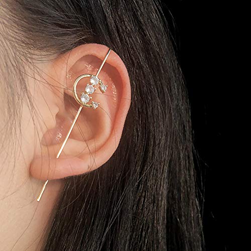 Ear Cuff Crawler Earrings for Women Helix Hook Earrings Wrap Snowflake Rhinestone Lightning Bolt Piercing Jewelry Trendy4