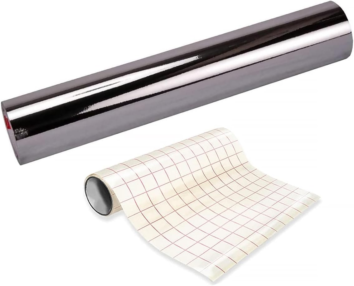 ORACAL 351 Silver Reflective Chrome Vinyl (12" x 30ft 1-Roll Pack Including Transfer Paper)