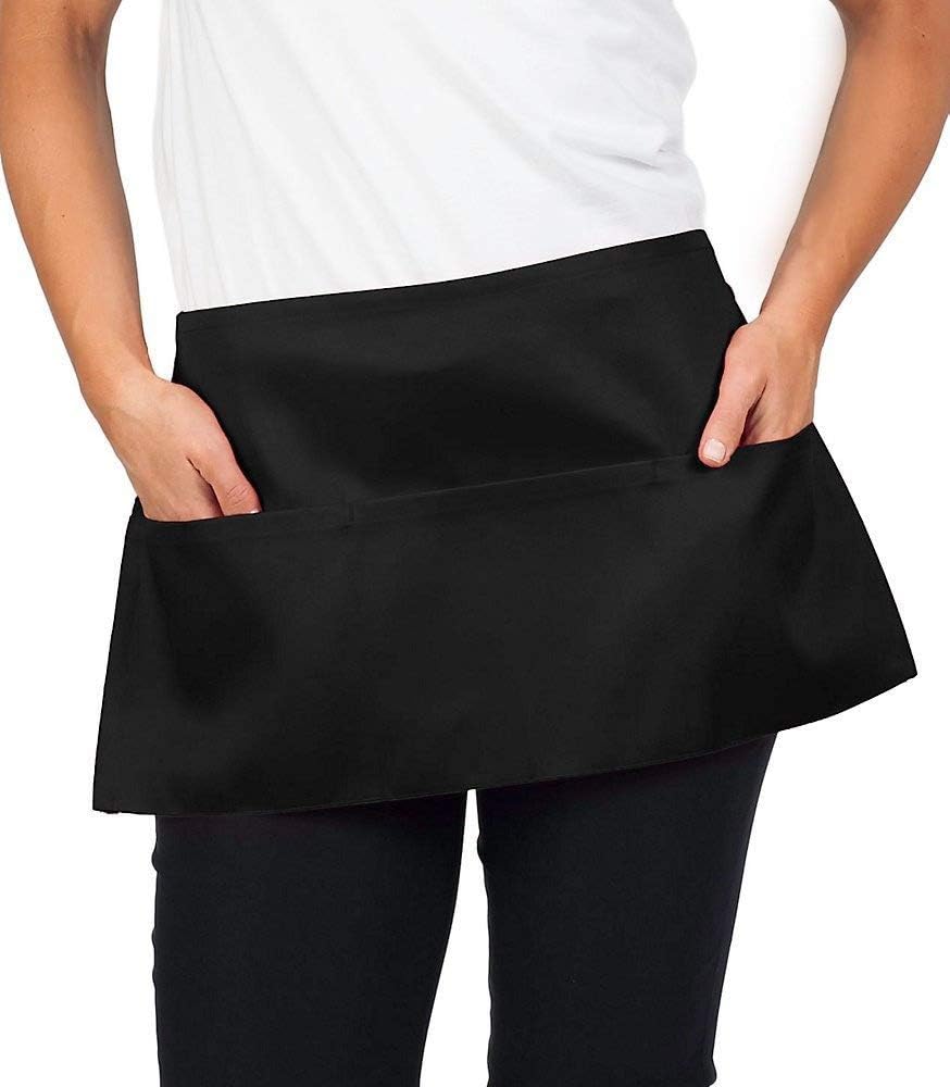 KNG Waitress Apron with 3 Pockets – 11 inch Waist Apron