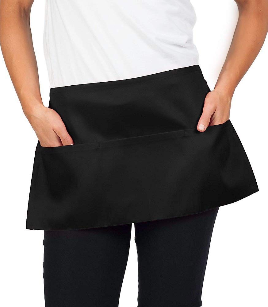 KNG Waitress Apron with 3 Pockets โ 11 inch Waist Apron