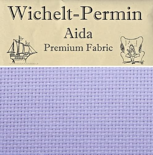 Wichelt Permin Premium AIDA Cross Stitch Fabric 14 Count Peaceful Purple 18 inches x 25 inches …