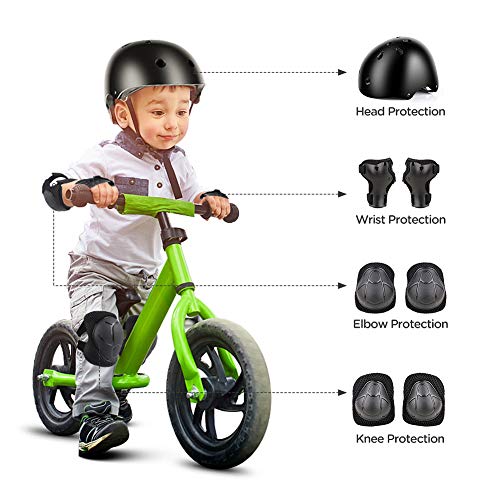 Image of DaCool Kids Protective Gear Set Helmet Knee Pads Elbow Pads Wrist Guards 7 in 1 Set with Adjustable Strap for 3~8yrs Boys Girls Toddler Children Rollerblading Skating Skateboard Cycling Outdoor Sports