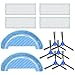 DingGreat Kit Accesorios de Recambio para Cecotec Robot Aspirador Conga Serie 1090 Repuestos Paquete de 4 filtros, 6 cepillos Laterales, 2 Trapos de fregona