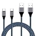 USB C Cable, Xcords 2Pack 10FT USB C to USB 2.0 Nylon Braided S9 Charger Cable for Galaxy S9, S9 Plus,S8, S8 Plus, LG G5 G6 V30 V20, Google Pixel, Nintendo Switch, Macbook and More(Blueblack)