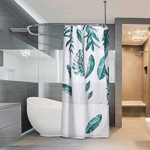 PrettyHome Shower Curtain Rod Hoop Square Shape Bathroom Heavy Duty No Rust Oval Shower Rod 58.3"x24" for Clawfoot Tub,for Free Standing Tubs Chrome