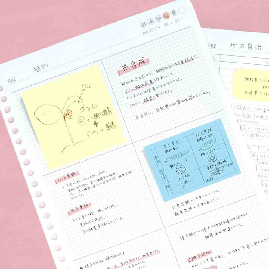 まとめノートセット Amazon.co.jp: ルーズリーフ 26穴[みおりん Study Time]B5 学習