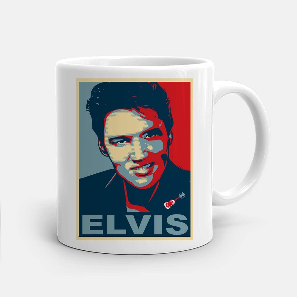 Misaavi� Pop up Art Print Graffiti Appears Funny Smile Face King of Pawp Alv*s Pres*ey 11oz Ceramic Coffee Mug for Birthday Valentine Christmas Daily use Coffee/Tea/Milk Mug for Anyone.