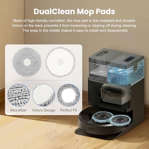 Image of 8 Pack Replacement Mop Pads Compatible with iRobot Roomba 505X Combo, Plus 405 Combo /505 Combo /507 Combo /4020 Combo Robot Vacuum Cleaners, Reusable & Washable Microfiber Mop Cloth Refill