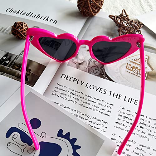 Ridering Women Fashion Goggle Heart Sunglasses Vintage Love Heart Shaped Sunglasses Cat Eye Mod Style Style Retro Glasses2