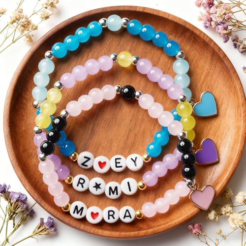 Image of 3Pcs Colorful Beaded Stackable Stretch Bracelets | Friendship Bracelet Set, Graduation Jewelry, Birthday Gifts, For Huntrix Fans