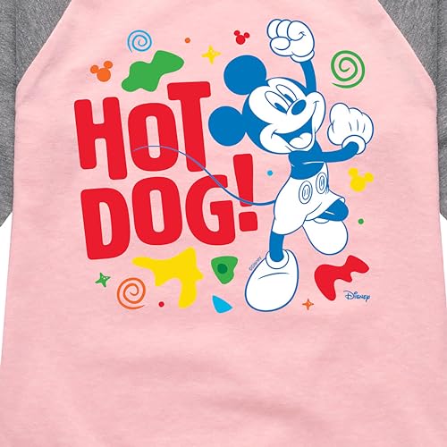 Disney Jr - Hot Dog Mickey - Toddler & Youth Girls Raglan Graphic T-Shirt3