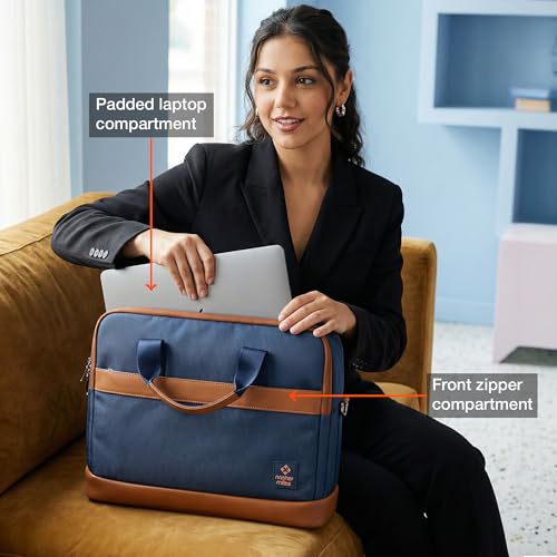 Image of Nasher Miles Briefcase & Messenger Bag | Lightweight PU & Polyester with Adjustable Strap, Fits Laptop | Ideal for Office & Travel | for Men & Women