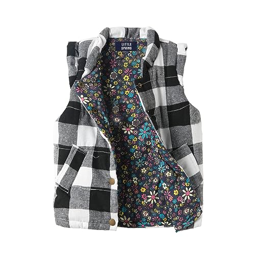 LittleSpring Girls Winter Puffer Vest Lightweight Quilted Vest Outerwear Warm
