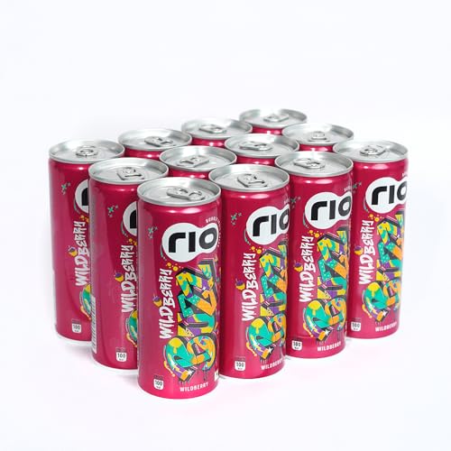 Image of Rio Wildberry Flavor Wild Berry Bubbly Fruit Drink Can|Soft Drink|Exotic Fruit Juice + Fizz|Rich In Vitamin C And Honey|Pack Of 12|250 Ml