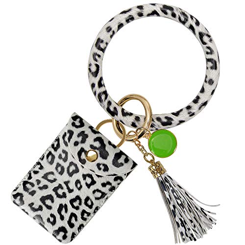 Keychain Bracelet, Leather Wristlet Keychain Bracelet with Tassel for Women