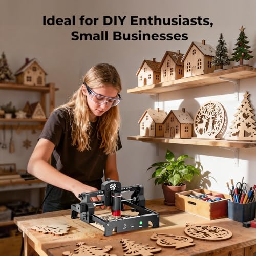 Image of ACMER S1 Laser Engraver 3500mW, Compact Desktop Engraving & Cutting Machine for DIY Crafts, Small Business & Makers, 130x130mm Work Area, 0.04mm Detail Engraving for Wood, Acrylic