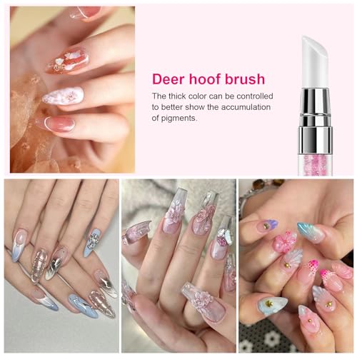 5 Stück Doppel Köpfe Silikon Nagel Pinsel, Experte Nagel Art Pinsel, Nail Art Dotting Tools, Silikon-Modellierpinsel Set Maniküre Werkzeuge für DIY Nail Art Design