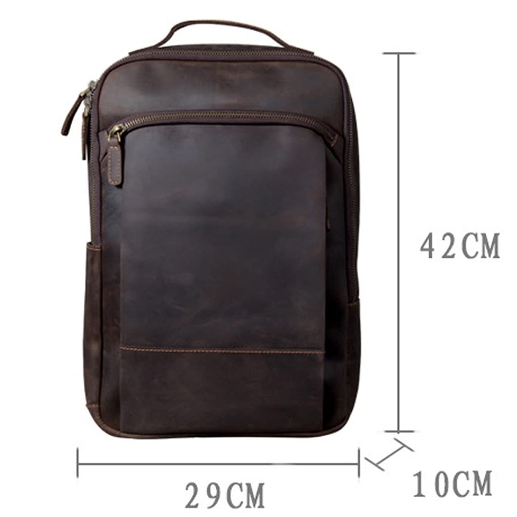 ダークブラウン レザー バックパック Amazon.co.jp: 旅行レトロの男性本革のバックパックブラウン15