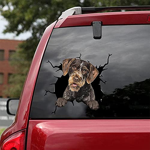 Ocean Gift German Wirehaired Pointer Car Decals, Dog Car Stickers Pack of 2 - Realistic German Wirehaired Pointer Stickers for Car Windows, Walls Series 107 Size 12