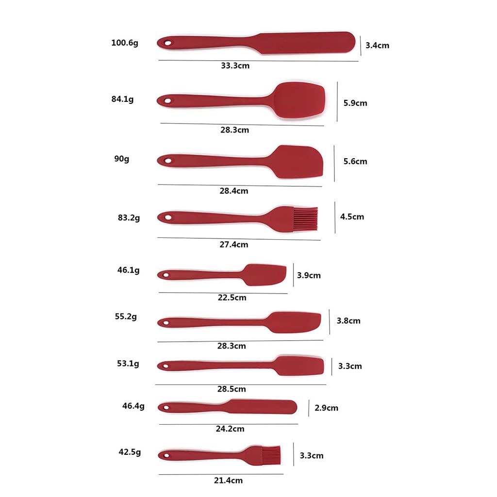 9 piezas / 1 paquete de espátulas, utensilios de cocina, espátulas, material de silicona, accesorios para hornear pasteles, gadgets, camping, utensilios de cocina, utensilios de cocina de silicona