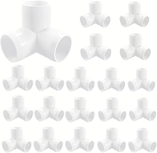 24Pack PVC Elbow Fittings, 3/4 Inch 3 Way PVC Pipe Fitting connectors for SCH40 PVC Pipe, PVC Pipe Tee Corner Fitting- Build Heavy Duty PVC Furniture,3 Way PVC Pipe Joint
