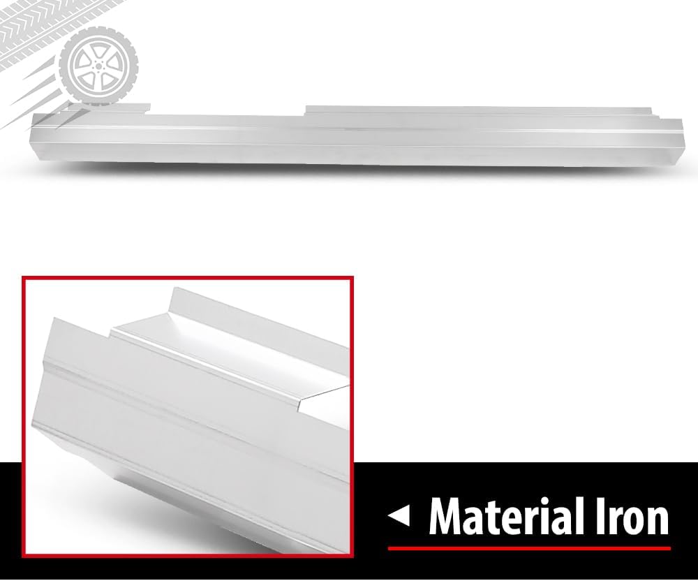 ANDPLAY Rocker Panels Left Driver and Right Passenger Side Compatible with Chevy Silverado/GMC Sierra Extended Cab All Models 2007-2013