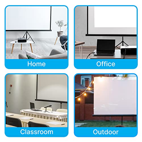 Pyle Universal Projector Screen W/Stand - 60-Inch Floor Standing Portable Fold-Out Rollup Matte For Projection, Includes Tripod, Great For Indoor/Outdoor Presentation, Quick Assembly #TOP6