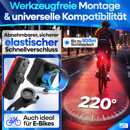 NEXTCOVER® Fahrradlicht Set mit [VisionOne] LED Set I USB-C aufladbar & wasserdicht I StVZO zugelassen I Fahrrad Licht vorne I Fahrradlampe… – Ansicht 6