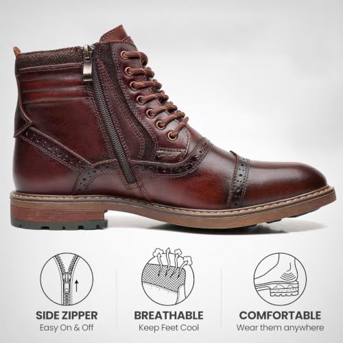 Image of Arkbird Mens Chelsea Boots, Stylish and Comfort Leather Chukka Ankle Boots with Zipper