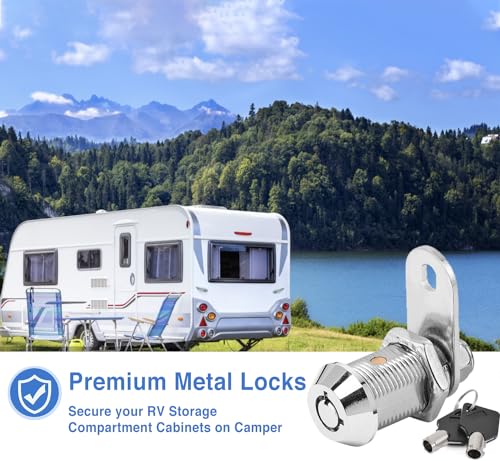 Image of Cam Locks RV Storage Locks with Keys(1 Inch 6Pack), Keyed Alike - Fits 3 /4' Max Door Thickness