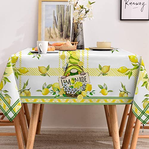 Hexagram Lemon Tablecloth, Lemon Table Cloth Rectangle 60X120 Inch, Indoor Or Outdoor Holiday Yellow Table Decor For Dinner #TOP4