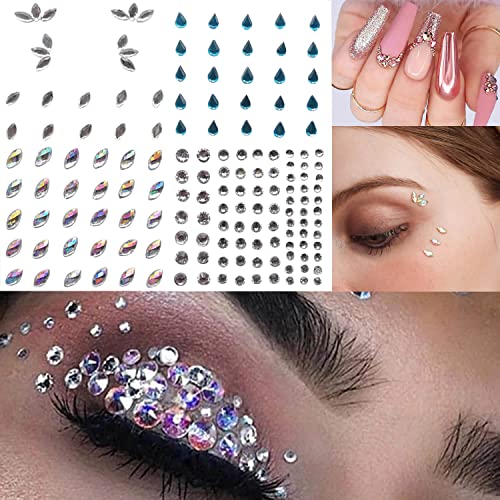 GLARYYEARS Face Gems, 10-Pack Halloween Face Jewels Temporary Tattoo Stickers, Face Jewelry Rhinestones Diamonds Crystals - Image 3
