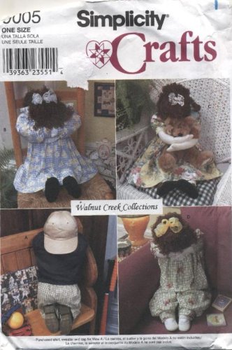 SimplicityCrafts Walnut Creek Collection Kneeling Doll and Clothes Sewing Pattern # 9005