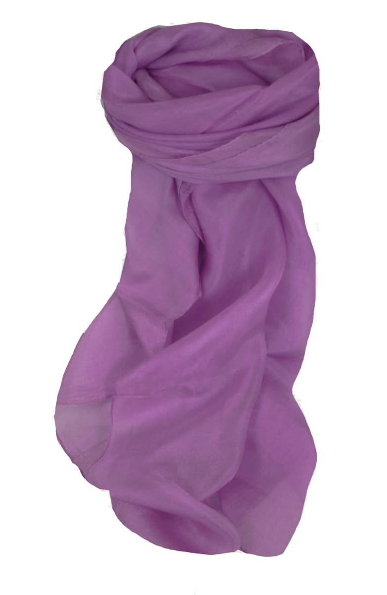 Pashmina & Silk Fine Cashmere Stole Karakoram Birds-Eye Weave Lilac