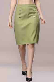 Buy KASSUALLY Skirts for Women Mint Green Tweed Pencil Skirt at