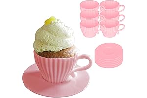 Evelots Teacup Silicone Cupcake Liners