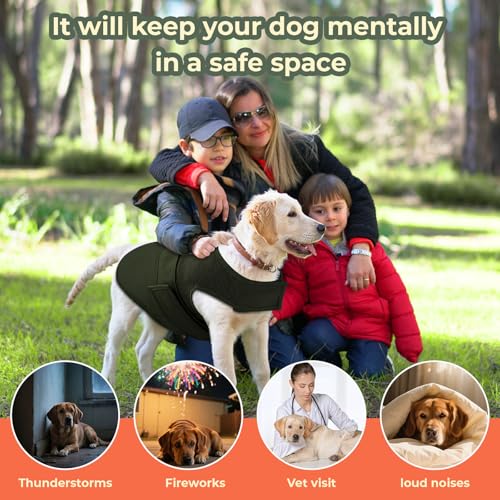 Image of Dog Anxiety Vest Calming Jacket for Small Medium Large Dogs, Dog Shirt Wrap for Indoor Outdoor Fireworks, Thunder, Travel, Separation