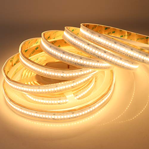 LTRGBW SMD2835 de alta densidad DC24V 1200LEDs tiras de LED regulables de un solo color blanco cálido 5M impermeable IP67 Cover