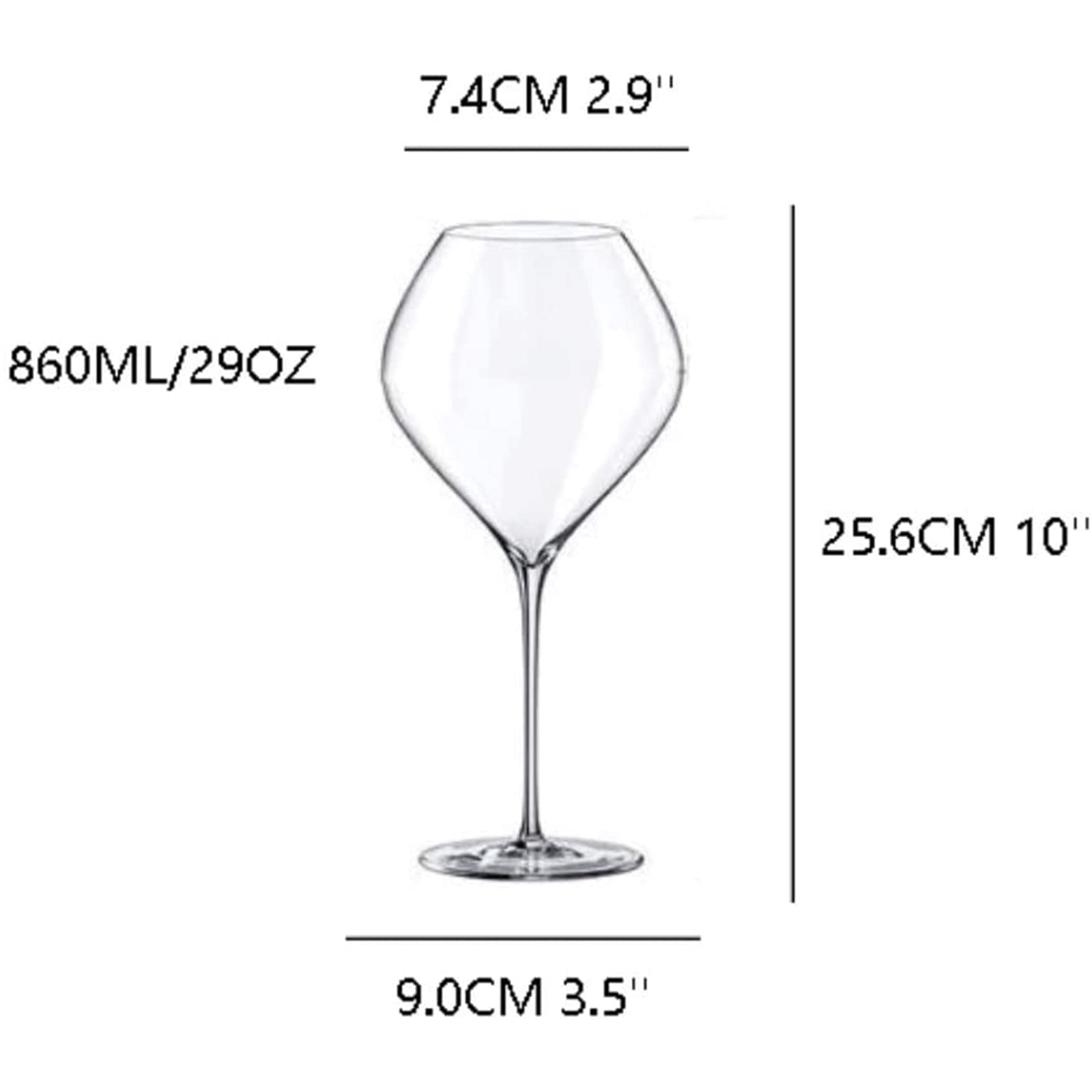 OLOTU Rotweinkelche Weingläser aus Kristall, klar, 860 ml / 29 OZ, Glaswaren, Rotwein, große Gläser, exquisiter Kelch, spülmaschinenfest, geeignet für den Gebrauch zu Hause Klassisch