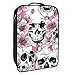 Scatola portaoggetti per scarpe da viaggio e uso quotidiano con teschio rosa ciliegia scarpiera organizer portatile impermeabile fino a 12 metri con doppia cerniera e 4 tasche