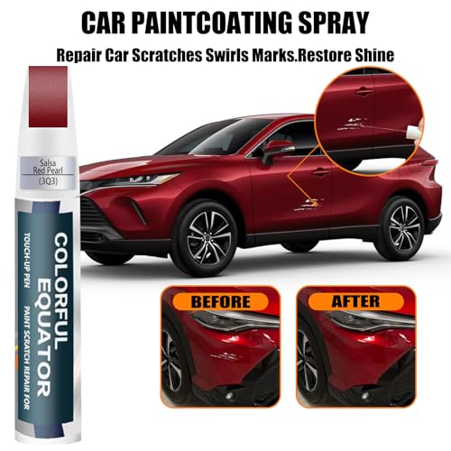 Image of (3Q3 Dark Red /Salsa Red Pearl) Car Touch Up Paint for Toyota, Car Paint Pen Scratch Repair Two-In-One Touch Up Paint, Premium Car Scratch Remover for Deep Scratches