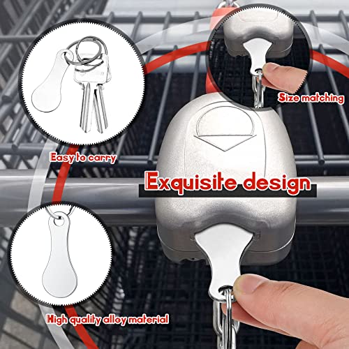 Image of Shimeyao 4 Pcs Portable Aluminum Alloy Keyring Shopping Cart Trolley Tokens Quarter Keychains Gift for Men Women Valentines